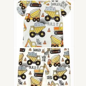 Lot of 2: New t-shirt, pants construction 6-9 months